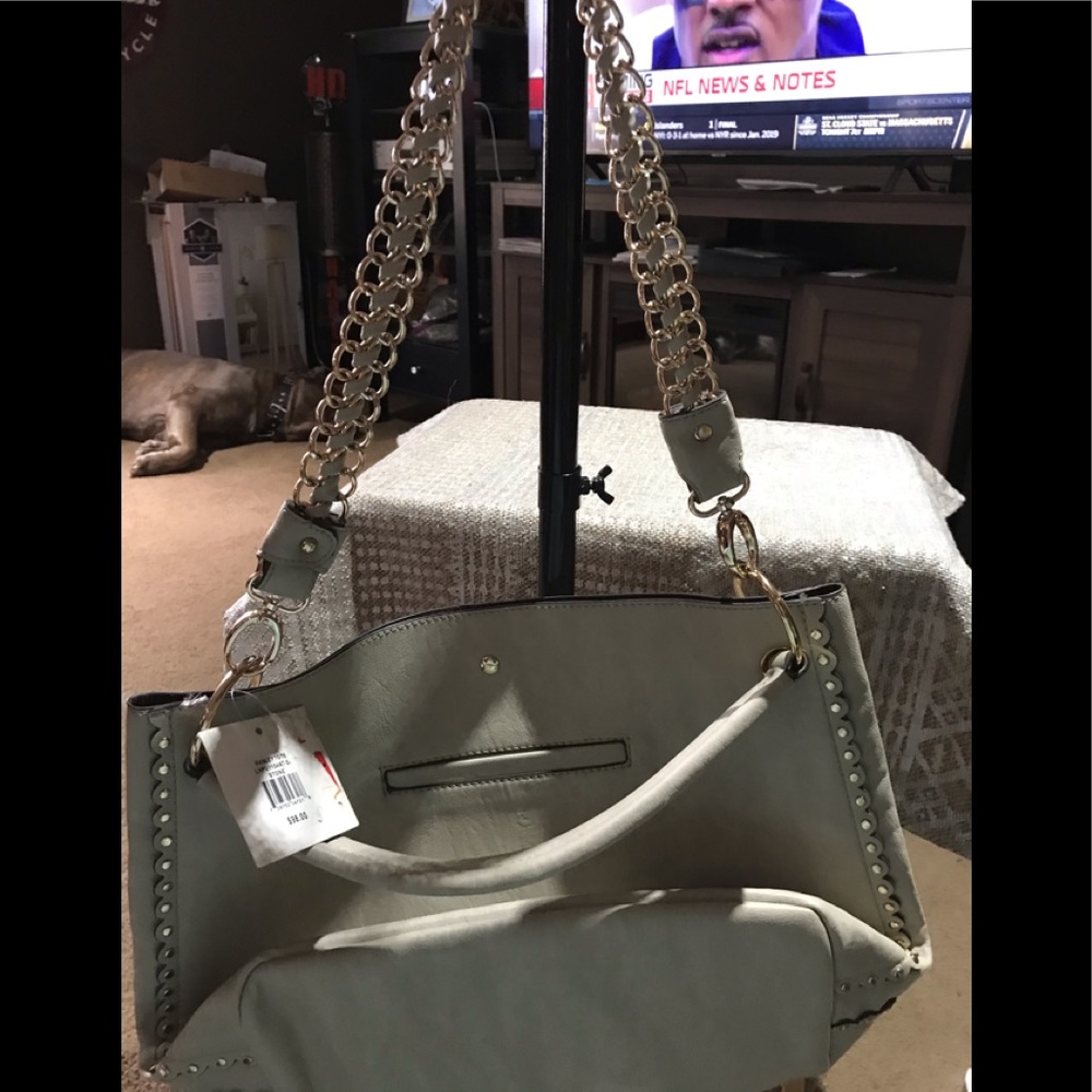 Woman’s new beige purse